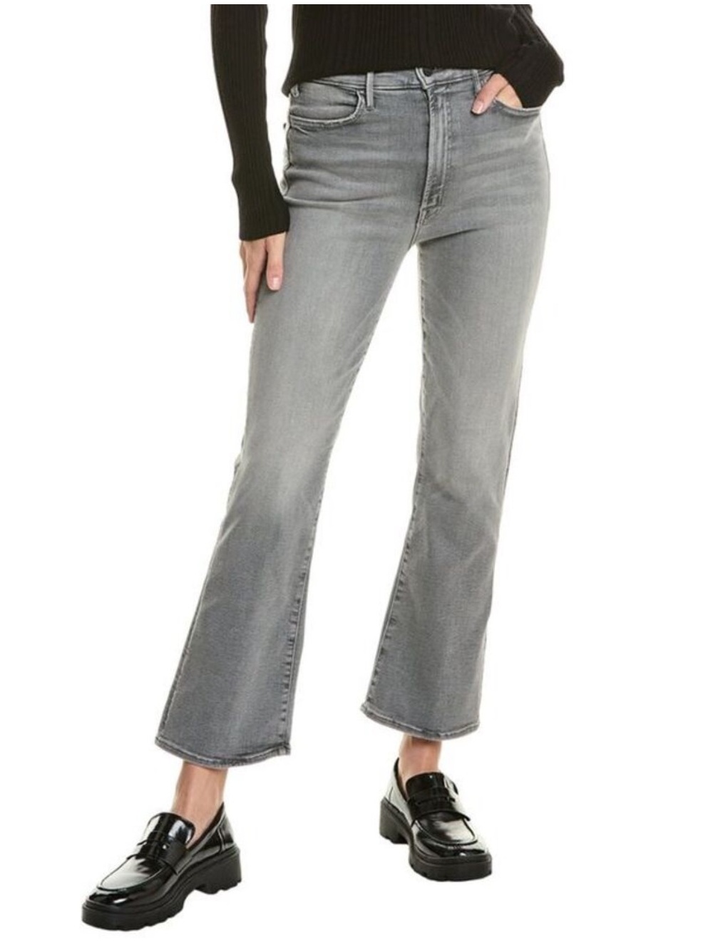 MOTHER Jeans The Hustler Ankle High Rise Chic Casual Barely There Gray 27